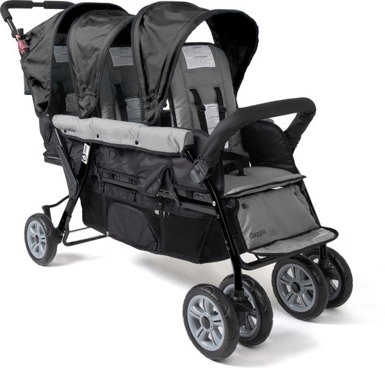 Gaggle Compass kinderwagen / buggy voor 3 kinderen in zwart Showmodel in doos