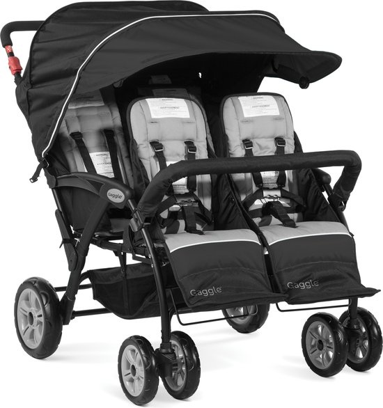 Gaggle Compass 4x4 quad kinderwagen / buggy voor 4 kinderen in zwart showmodel in doos