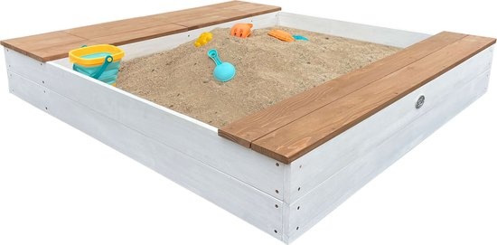 AXI Evy Zandbak met waterbakken en opbergruimte Wit/bruin - Inclusief accessoireset showmodel