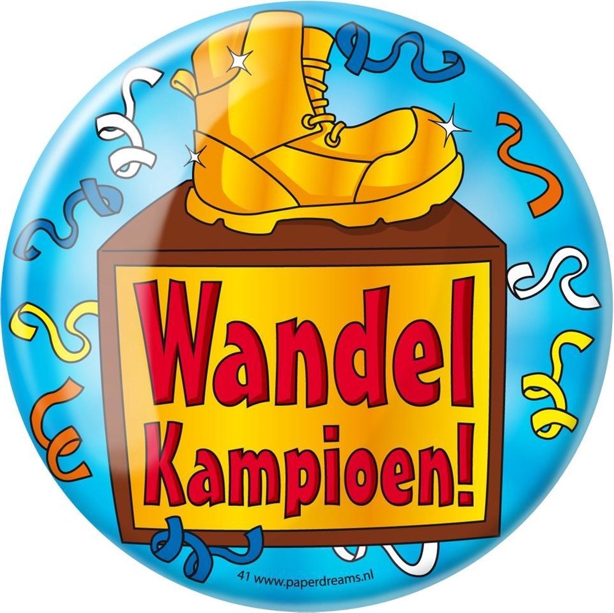 Paper Dreams - XL Button - Wandel kampioen - Doorsnee 10 cm