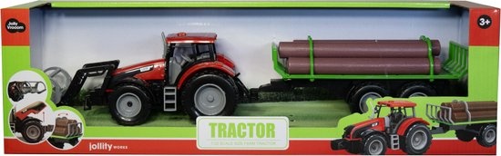 JollyVrooom - Tractor - Aanhanger - Voertuig - Boomstammen - Vervoeren - Boer - Landbouw - Boerderij - Rijden