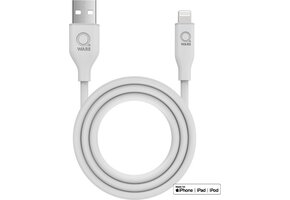 Qware - USB A to Lightning - Kabel - Cable - Fast charge - Snel laden - 1 meter - Siliconen - Knoop vrij - Extra flexibel - Wit