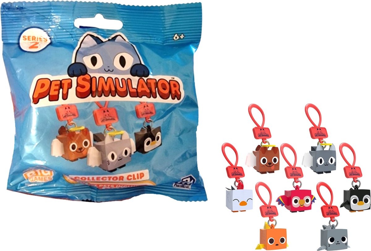 Pet Simulator X blind bag serie 2 - Sleutelhanger - 1 exemplaar - Clip - Videogame merchandise - 1 zakje assorti uitgeleverd