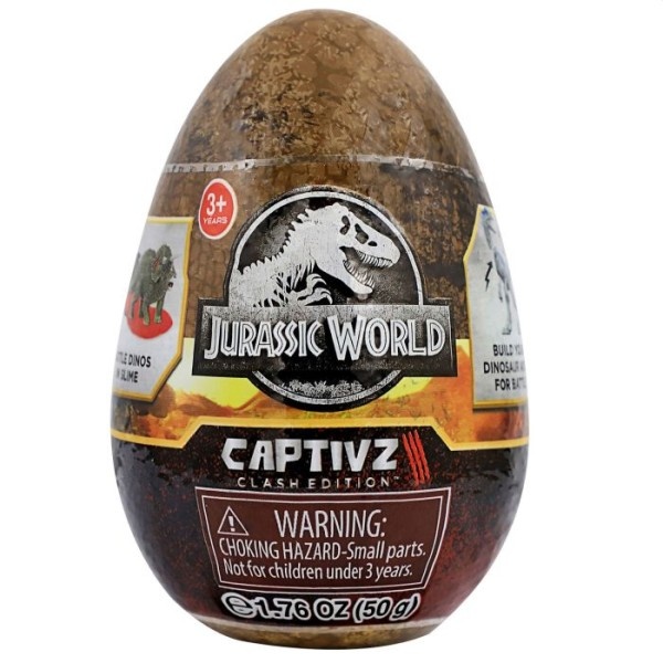 Jurassic World clash edition slime egg met dinosaurus - 1 stuk assorti uitgeleverd