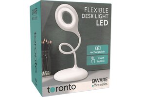 Qware Office - Flexible Desk Light - Led lamp - Toronto 39 cm - Bureaulamp - Wit - Dimbaar