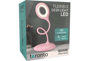 Qware Office - Flexible Desk Light - Led lamp - Toronto 39 cm - Bureaulamp - Roze - Dimbaar