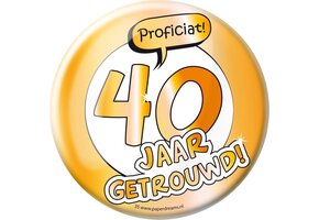 Paper Dreams - XL Button - 40 Jaar getrouwd - Doorsnee 10 cm