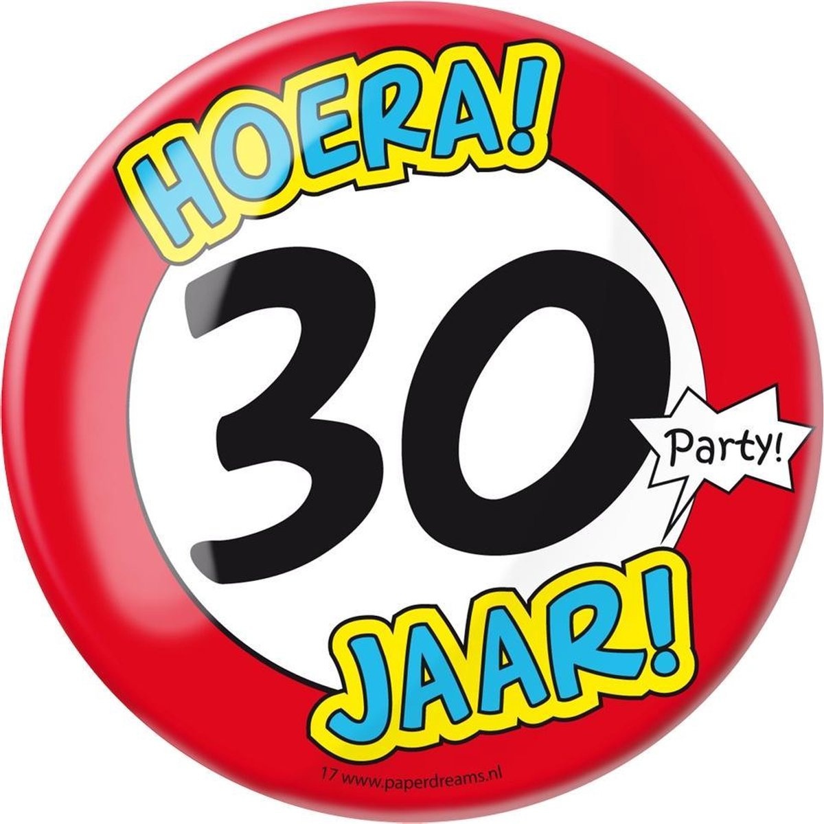 Paper Dreams - XL Button - 30 jaar - Doorsnee 10 cm