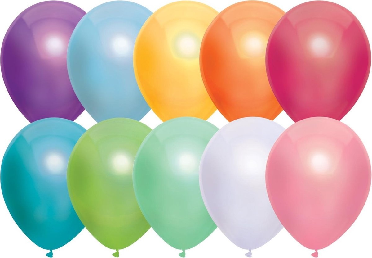Metallic ballonnen assorti kleuren | 10 stuks