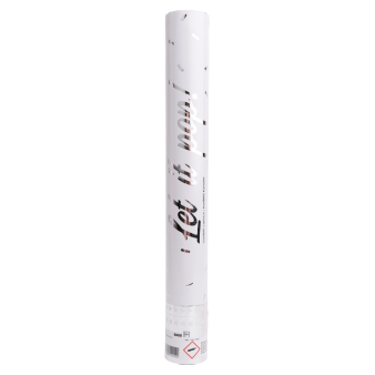 Confetti Cannon Silver Rectangular Foil 40 cm