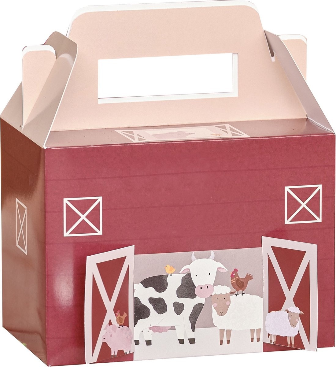 Ginger Ray Farm Yard Party Boxes - Personaliseerbare uitdeel doosjes boerderij 5 stuks incl. stickers
