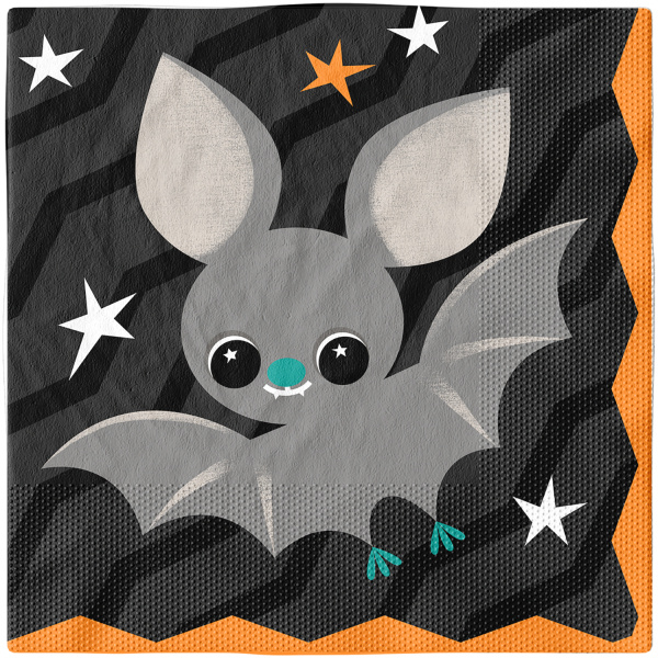 Halloween servetten Cats & Bats 33 x 33 cm - 16 stuks