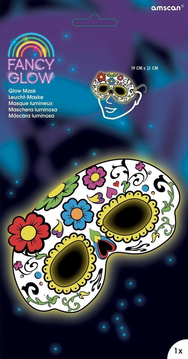 Masker Fancy Glow Stick Bloemen - Day of the death thema