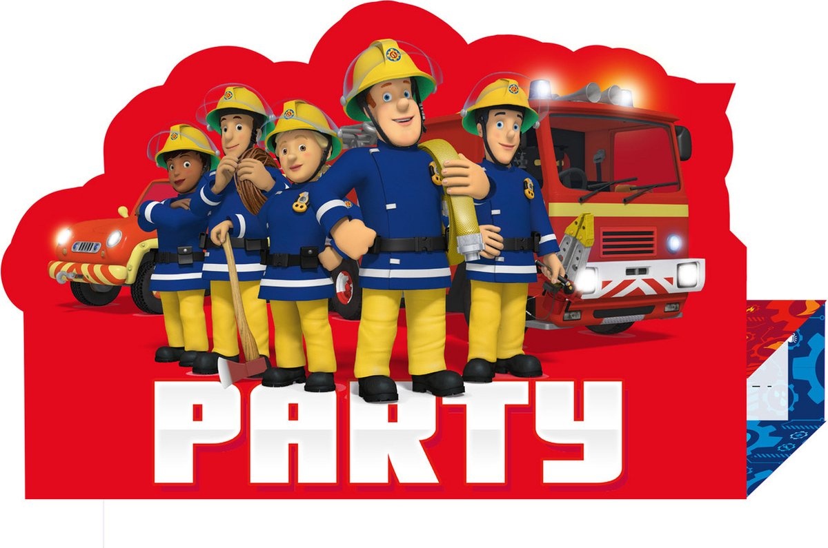 Brandweerman Sam uitnodigingen - 8 stuks