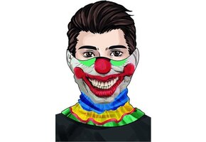 Amscan Nekwarmer Clown Heren Polyester One-size
