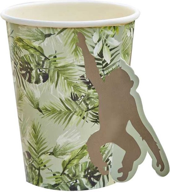 Set 8 kartonnen bekertjes | Jungle