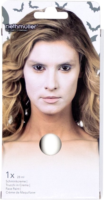 Professionele schmink/make-up créme wit, tube 28ml - op waterbasis - gebruiksklaar