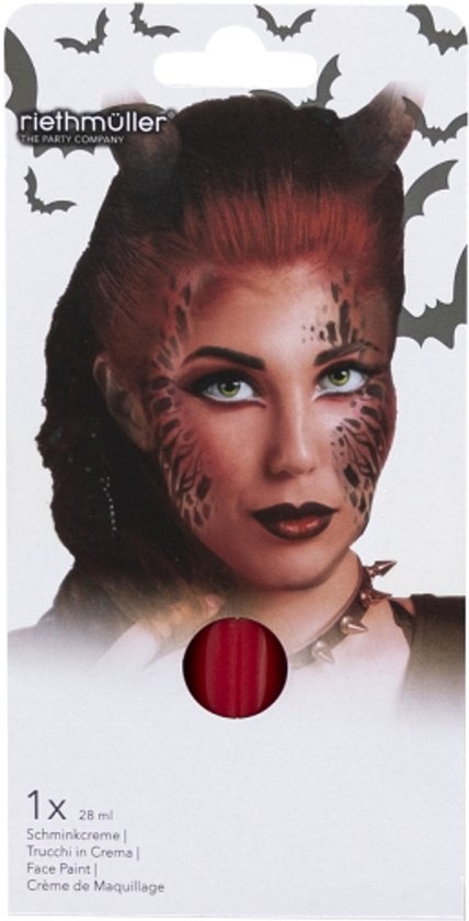 Professionele schmink/make-up créme rood, tube 28ml - op waterbasis - gebruiksklaar