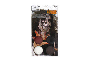 Aqua Kit Zombie (4 x Face Paint 3.5 g / 1 Brush)