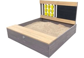 AXI Kitty Zandbak met Boter-kaas-en-eieren Grijs/bruin - Met zitje - Inclusief afdekzeil & gronddoek - FSC hout