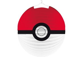 Pokemon thema lampion Poke Ball 25 cm - thema feest lampion/lantaarn voor kinderfeestje/verjaardag