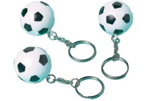 Amscan Sleutelhangers Championship Soccer Zwart/wit 12 Stuks