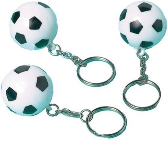 Amscan Sleutelhangers Championship Soccer Zwart/wit 12 Stuks