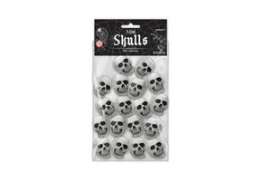 18 Mini Skulls Trick Or Treat Plastic 5 x 2.54 cm