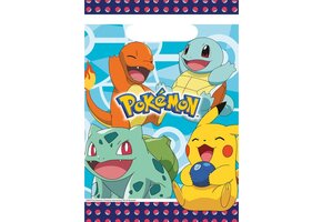 8 plastic Pokémon cadeauzakjes - Decoratie > Feestzakjes