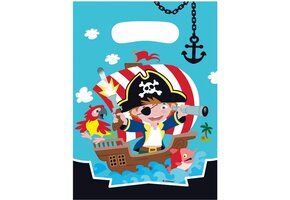 Amscan Uitdeelzakjes Piraten 23,4 X 16,2 Cm 8 Stuks