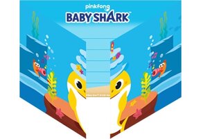Baby Shark - Uitnodigingen (8 stuks)