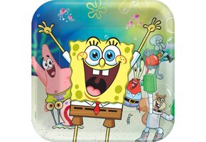 Amscan - Sponge Bob Borden (8 stuks) - 23 x 23 cm