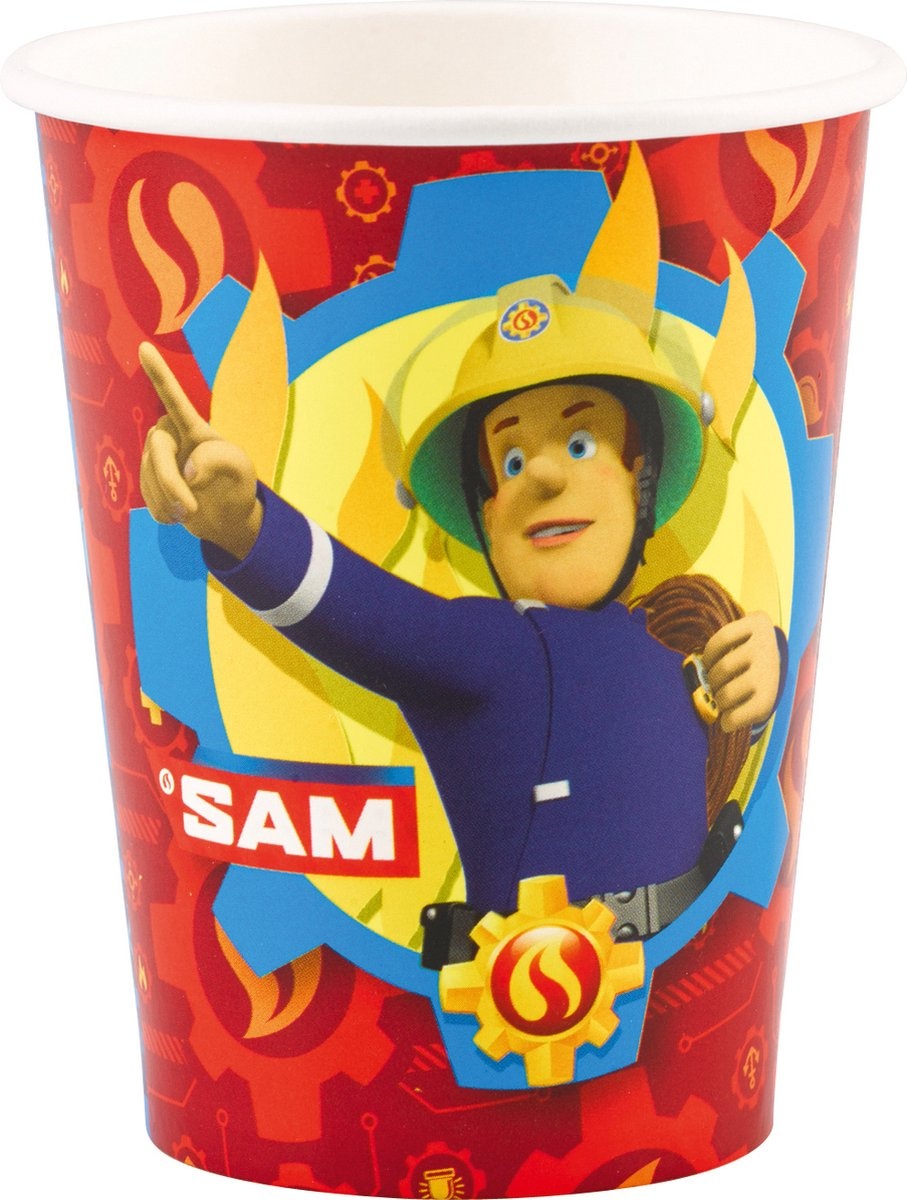 Brandweerman Sam Bekers Versiering Karton 266ml 8st
