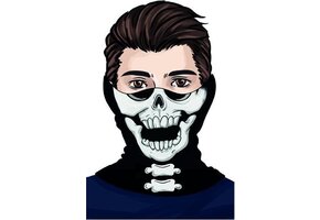 Amscan Nekwarmer Skelet Polyester Zwart/wit One-size