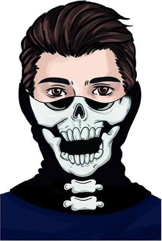 Amscan Nekwarmer Skelet Polyester Zwart/wit One-size