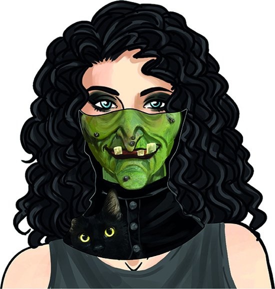 Amscan Nekwarmer Heks Dames Polyester Groen/zwart One-size