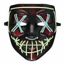 Glow in the dark halloween masker met bloedspatten