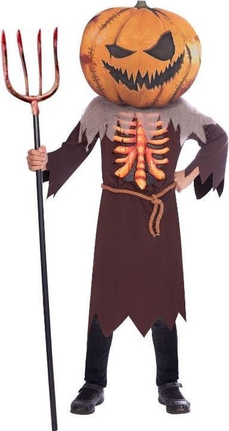 Amscan Kinderkostuum Horror Pompoen Polyester Bruin/oranje Maat 10-12 Jaar