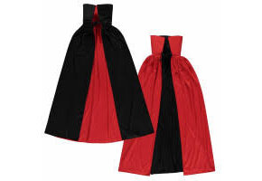 Omkeerbare cape zwart en rood