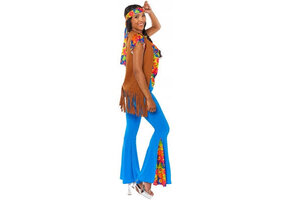Hippie retro dames kostuum maat M-L