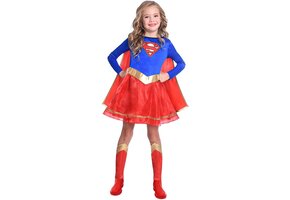 RIETHMULLER - Klassiek Supergirl-kostuum voor meisjes - 128 (6-8 jaar)