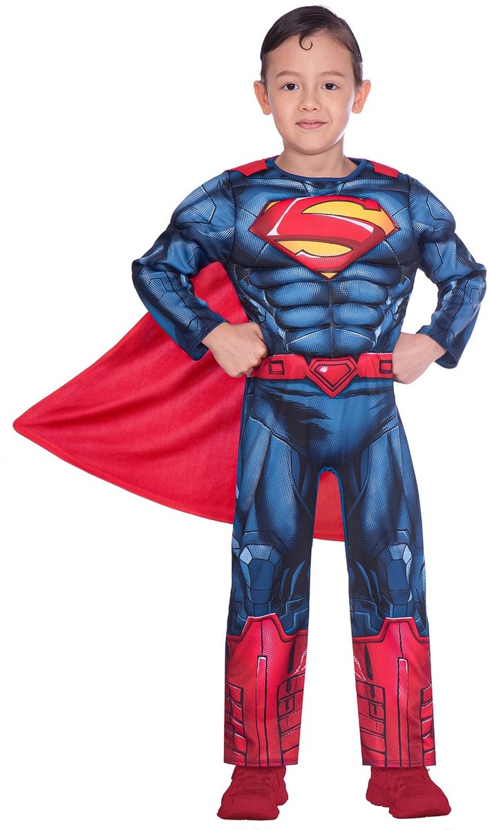 Superman Kostuum Jongens - Classic - Origineel Kostuum - Verkleedkleren Jongens - Maat 140