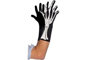 Handschoenen Skelet Heren One-size Synthetisch Zwart/wit