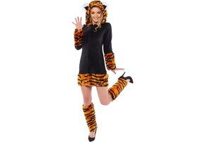 Tijger Jurk Met Capuchon Femke - Maat M