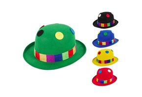 Party bolhoed Clown met stippen - 1 stuk assorti uitgeleverd