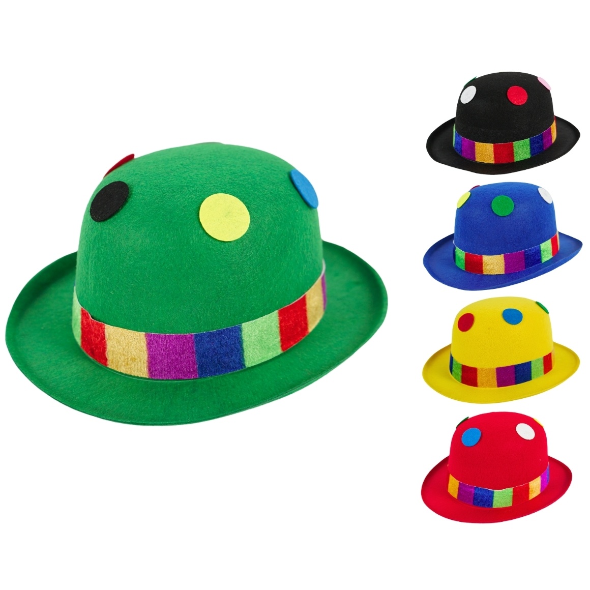 Party bolhoed Clown met stippen - 1 stuk assorti uitgeleverd