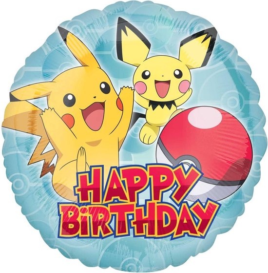Amscan - Folieballon Pokemon Happy Birthday 43 cm