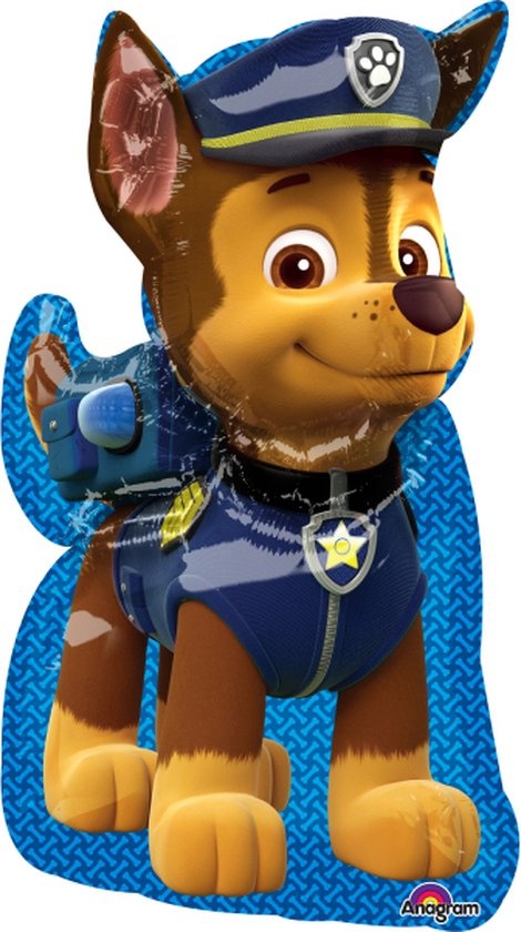 PAW Patrol - XL Ballon - Folie - Chase - 78 x 58cm - Blauw - 1 stuks
