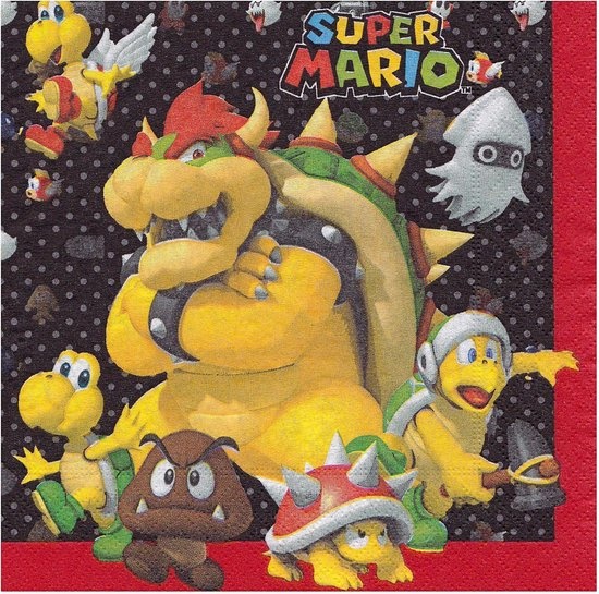 Super Mario thema servetten - Kinderfeestjes feestartikelen/verseiring