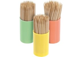 Amscan Cocktailprikkers Met Bakje 7 Cm Hout Bruin 450 Stuks